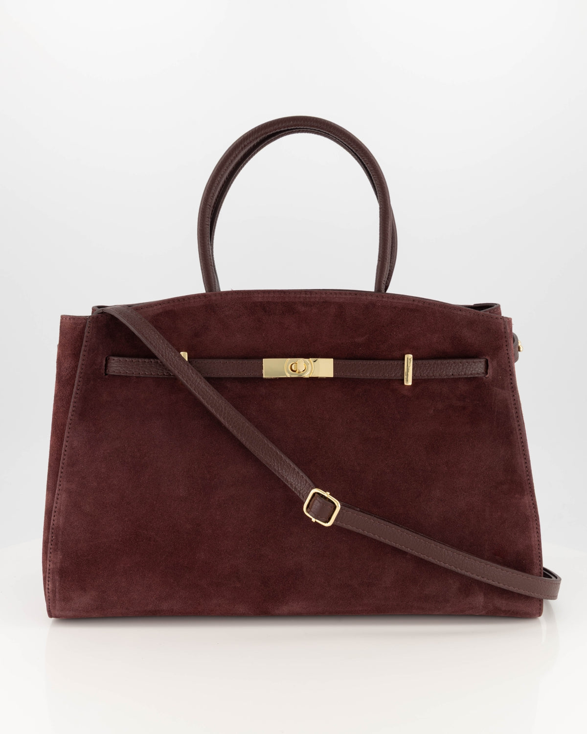 100% Suede Schouder tas Braga Burgundy