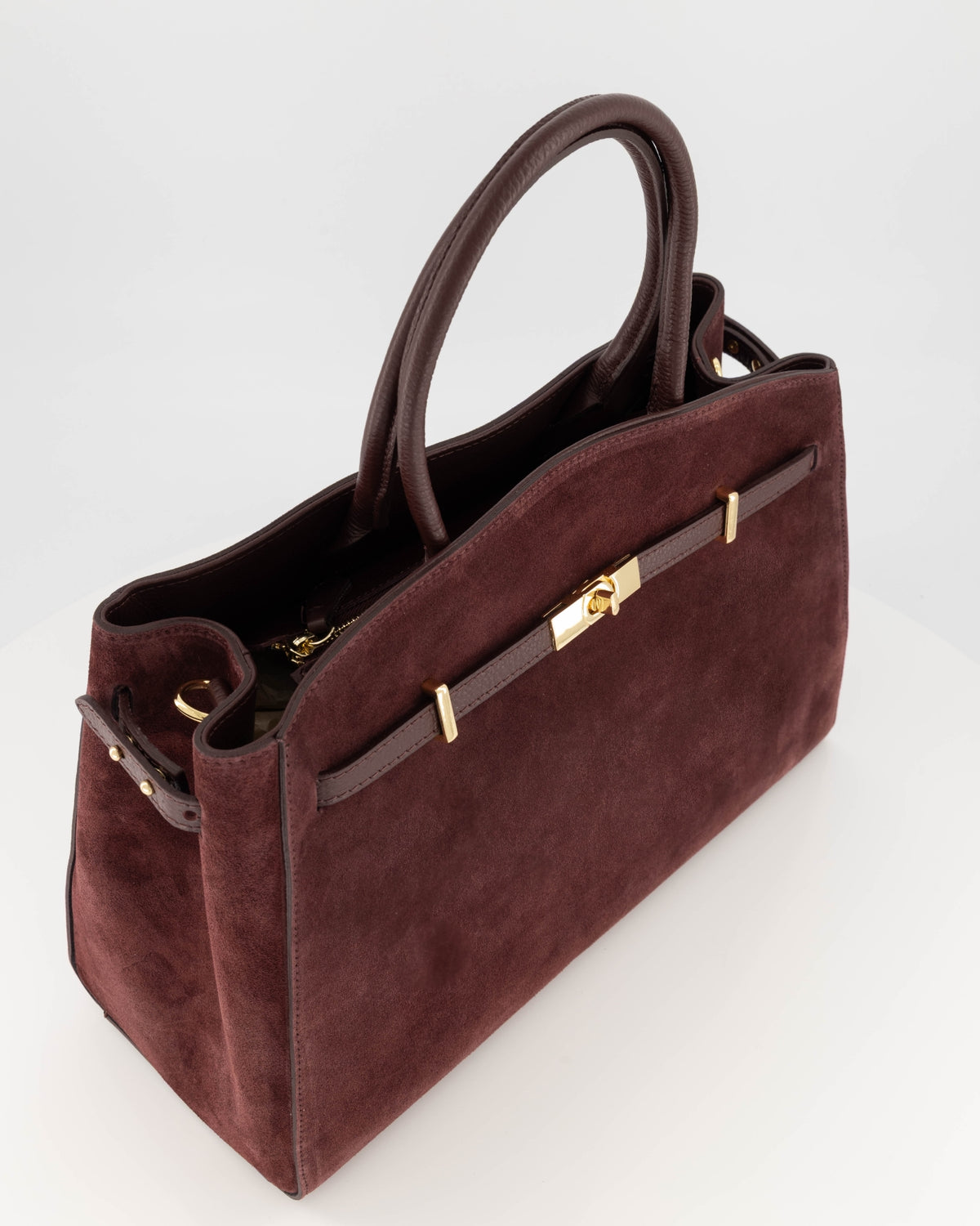 100% Suede Schouder tas Braga Burgundy