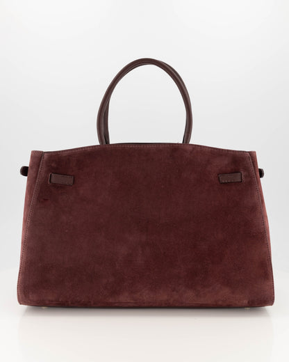 100% Suede Schouder tas Braga Burgundy