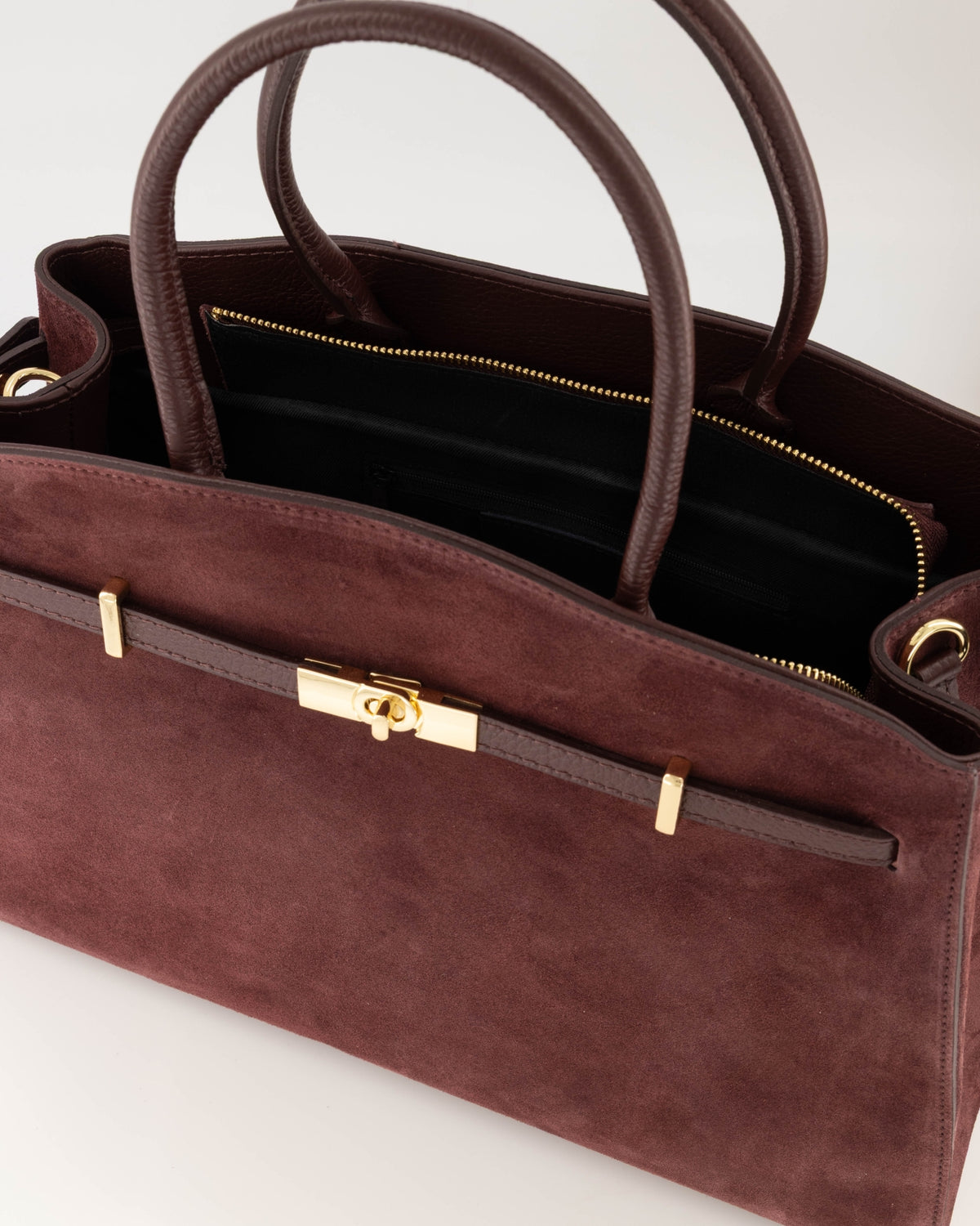 100% Suede Schouder tas Braga Burgundy
