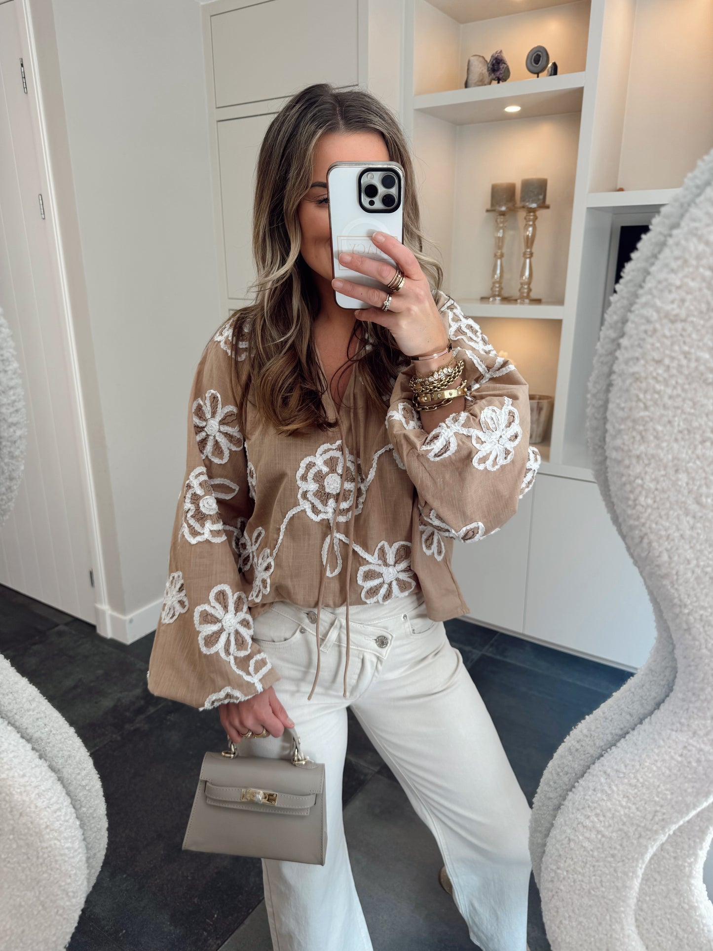 Jewelly jeans Beige straight fit