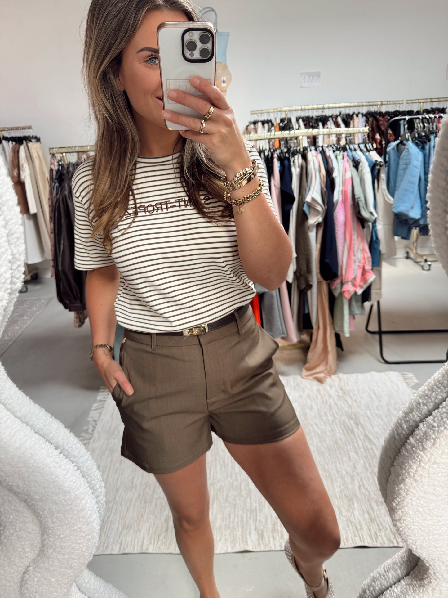 T-shirt Saint Tropez Bruin/beige