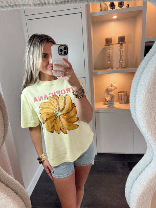 Ambika T-shirt Tropicana Geel/Roze