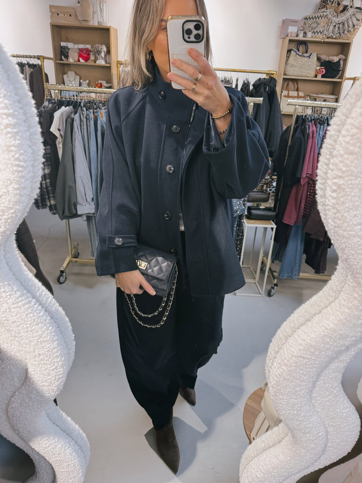 Korte mantel Mindy Blauw