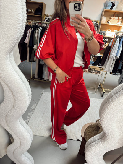 Jacket Veerle stripe Rood