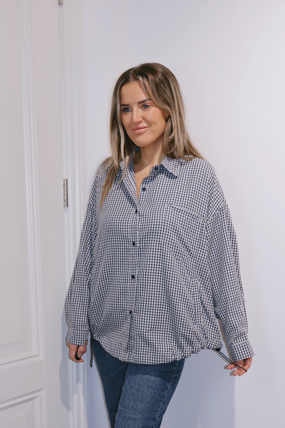 Bomber blouse Katie ruit Navy