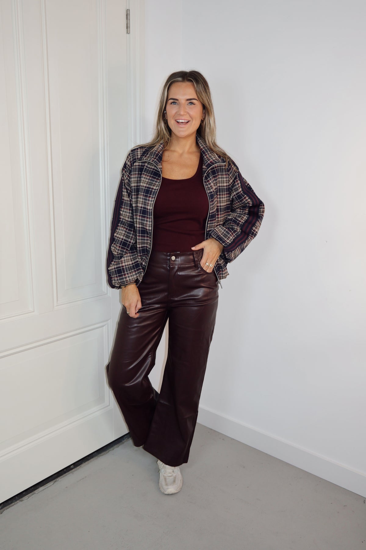 PU leren broek Marijn Burgundy