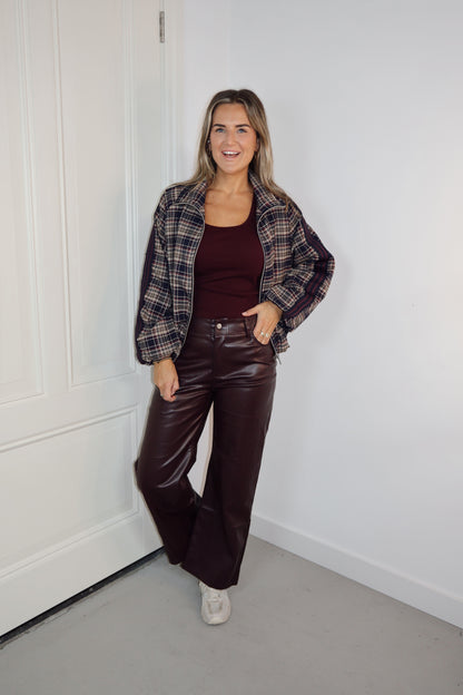 PU leren broek Marijn Burgundy