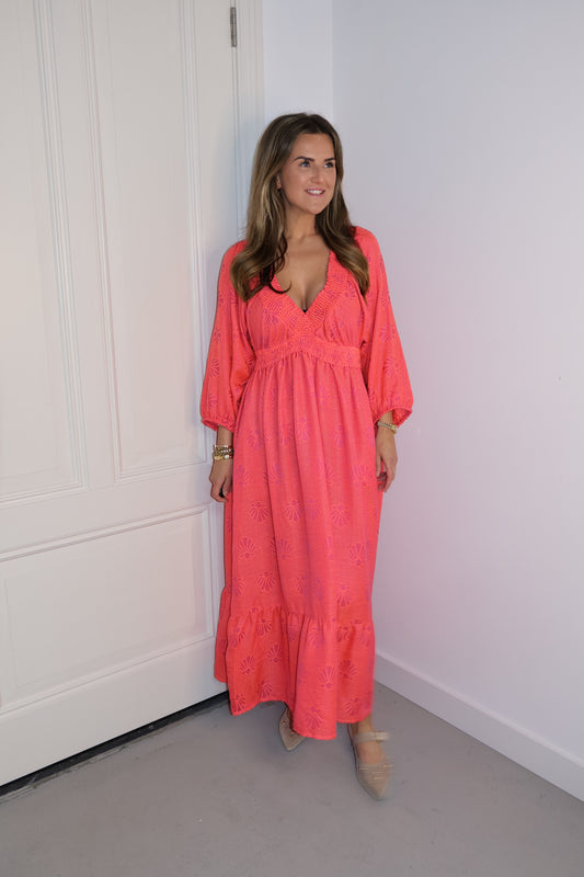 Jurk Novella Oranje/Roze