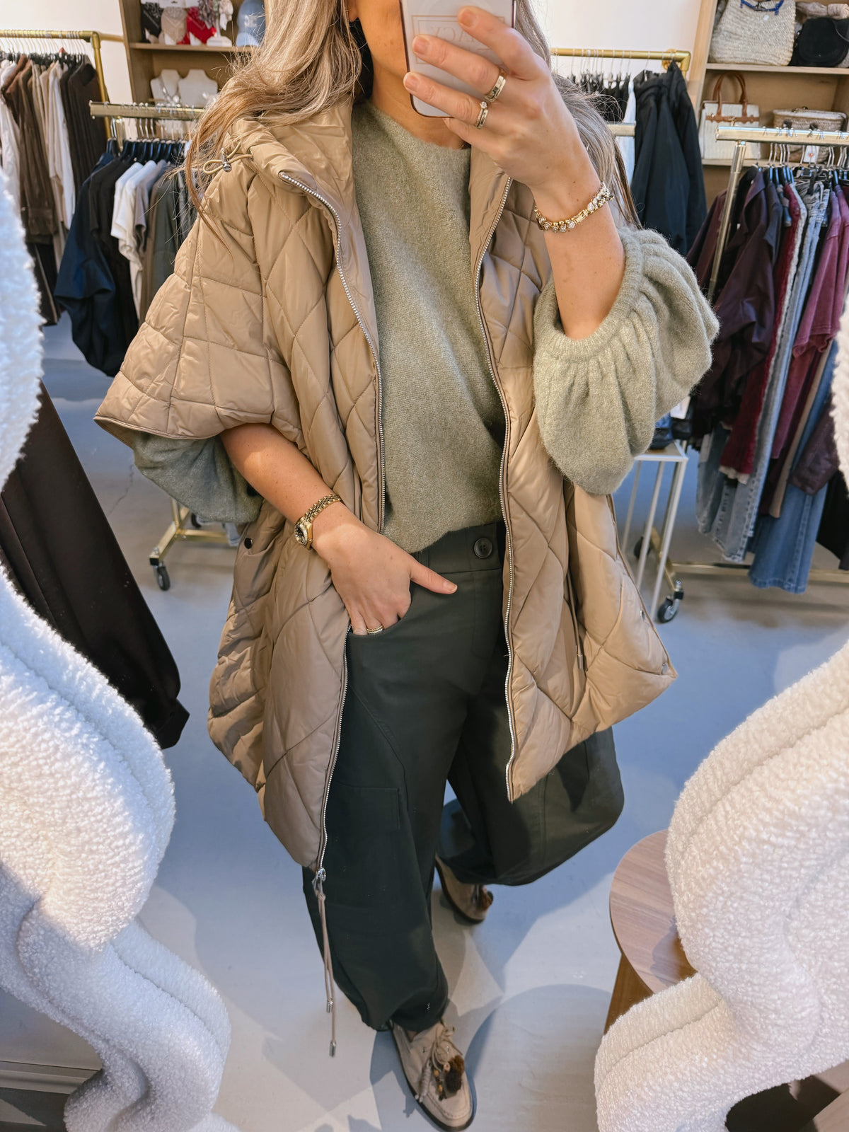 Off shoulder trui Milly Pistache groen