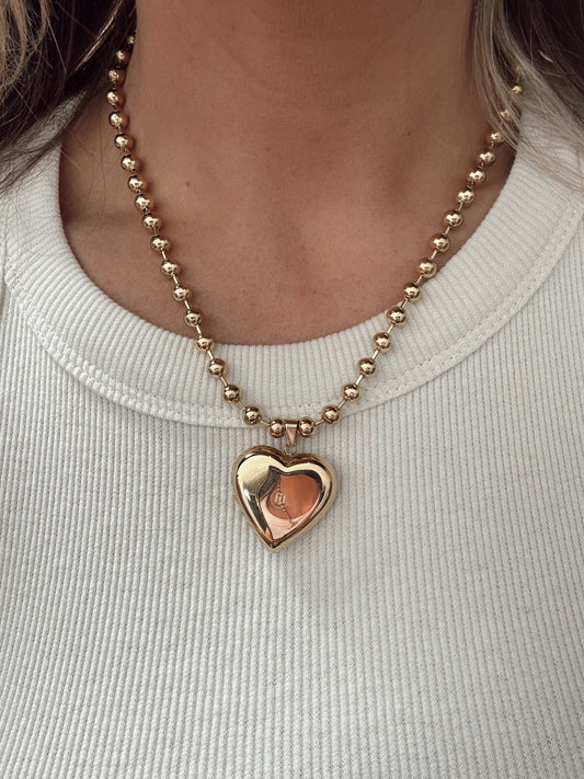 Ketting Beads Heart Goud