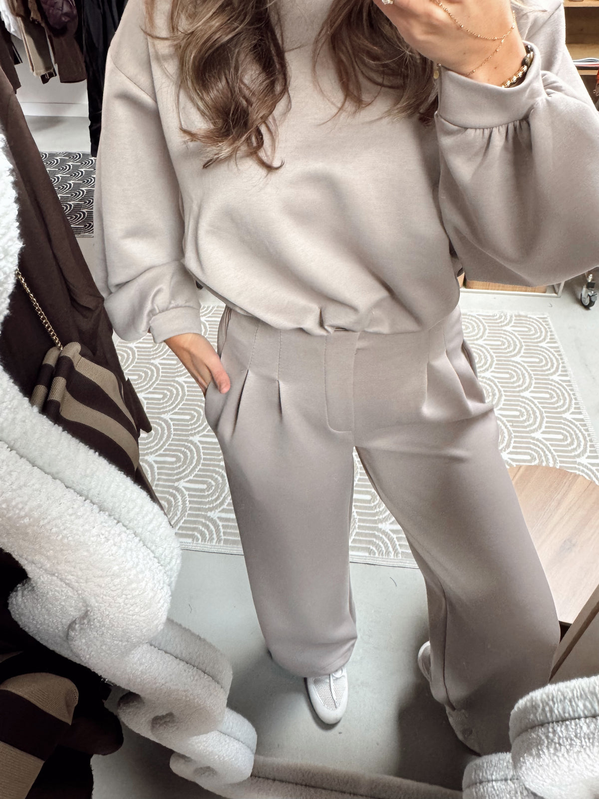 2-pieces lange broek + top Kelly Taupe