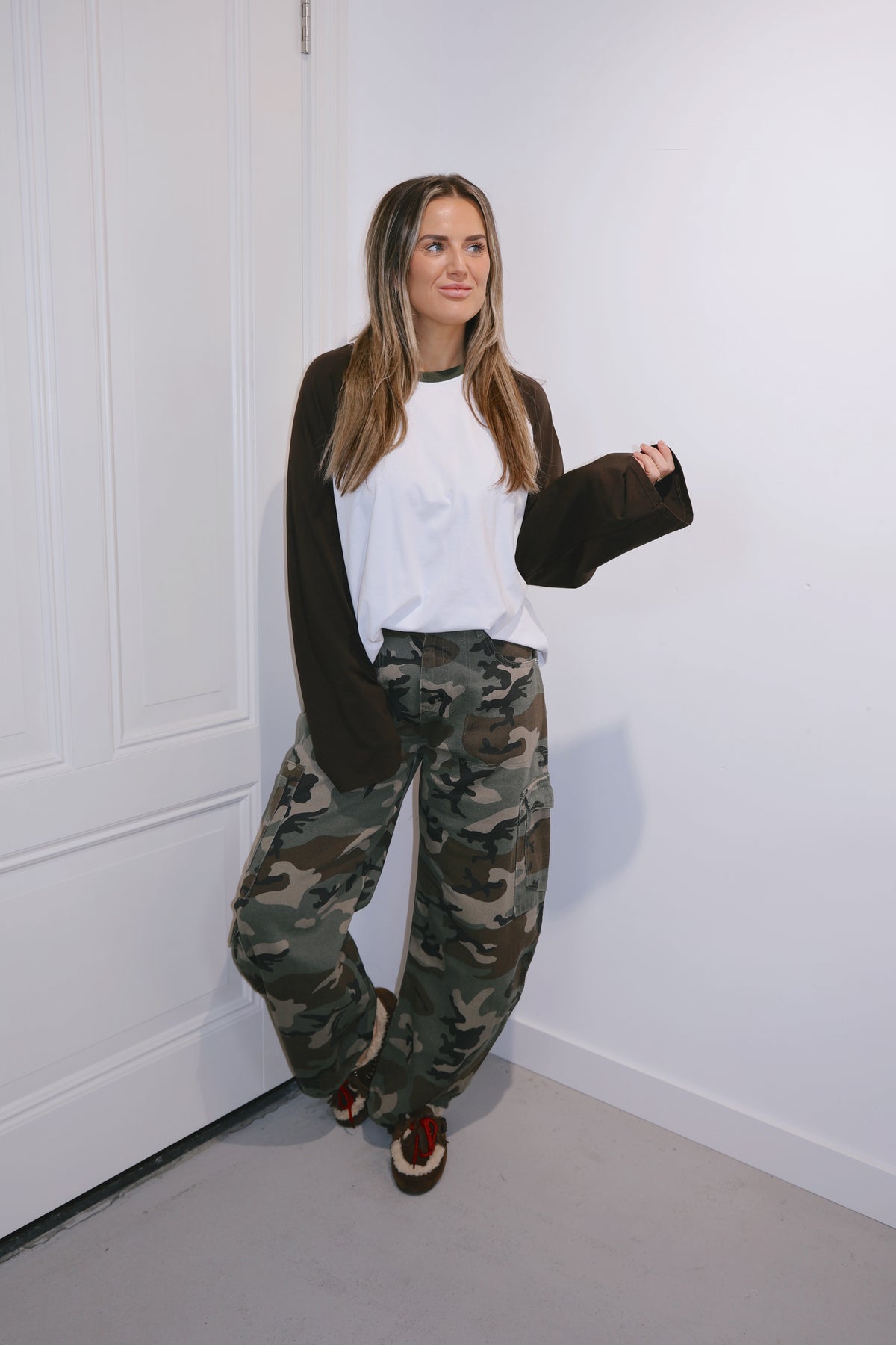 Longsleeve Denise Wit/Bruin/Groen