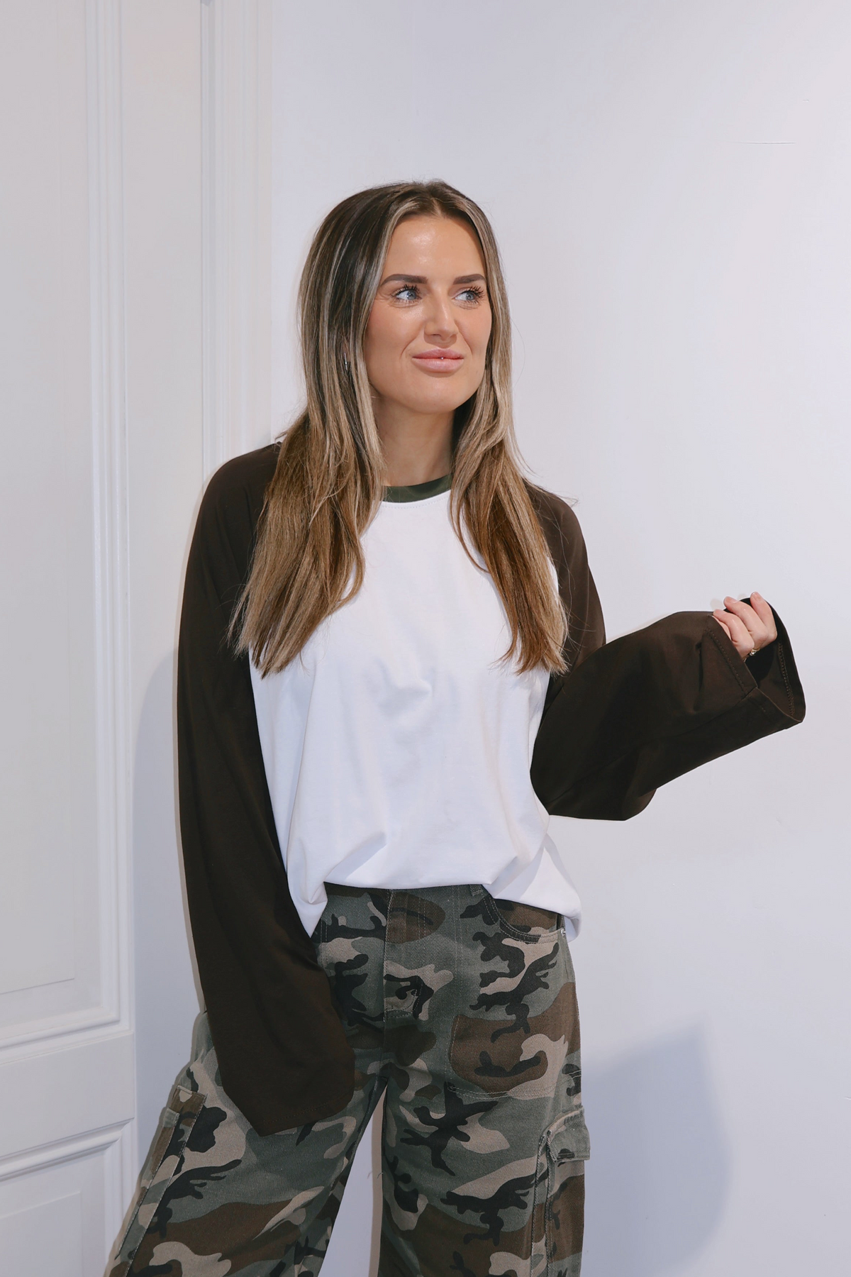 Longsleeve Denise Wit/Bruin/Groen