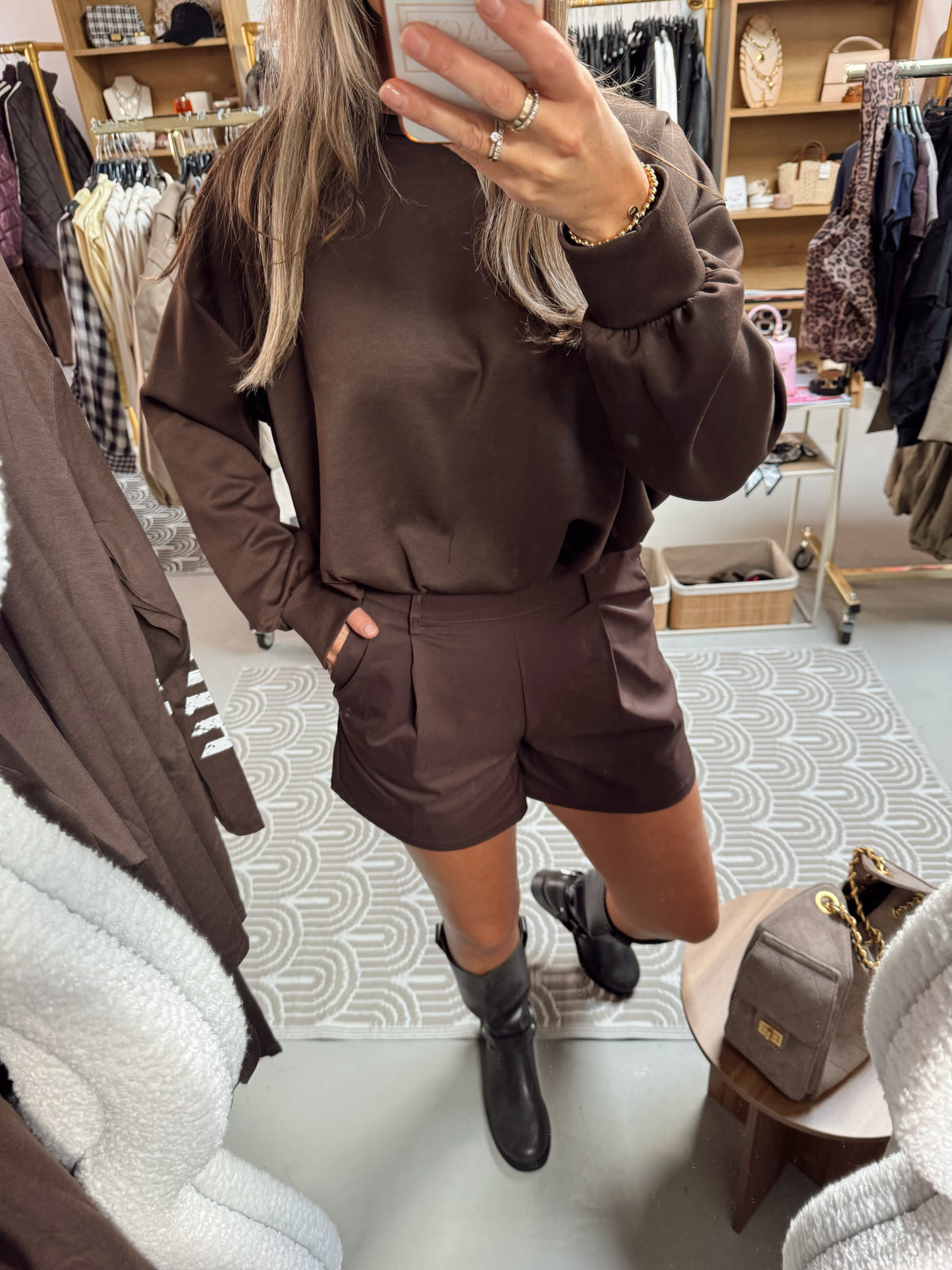 Basic sweater Vienna Bruin