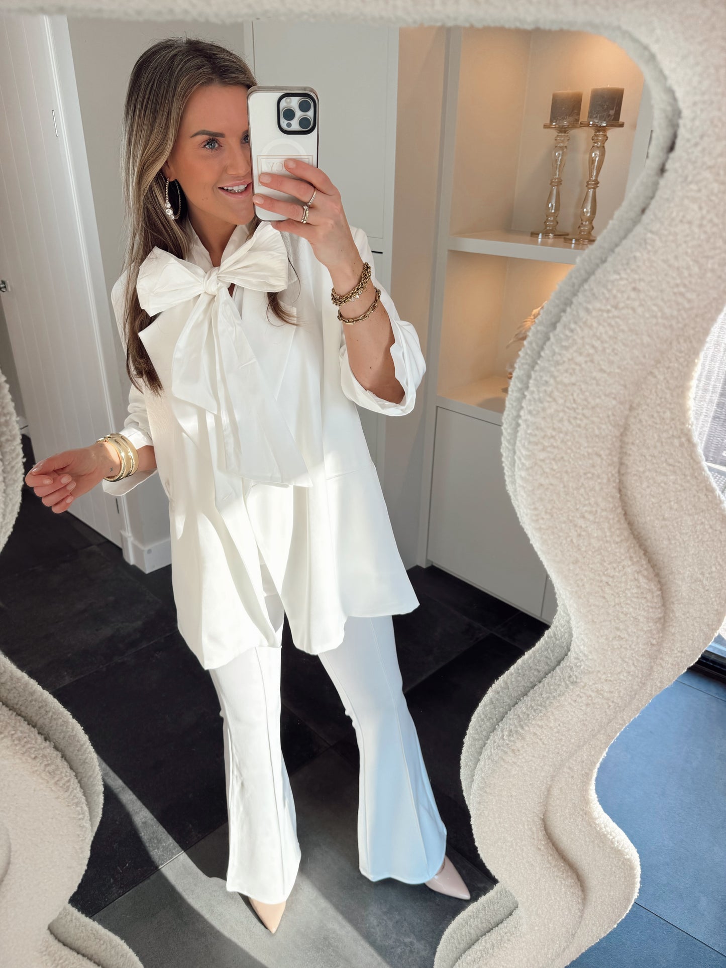Blouse Miami met strik Wit