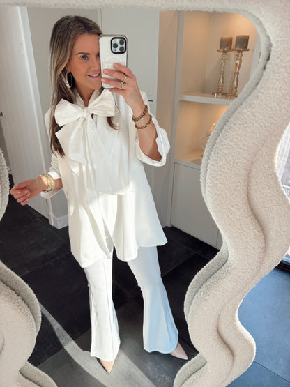 Blouse Miami met strik Wit