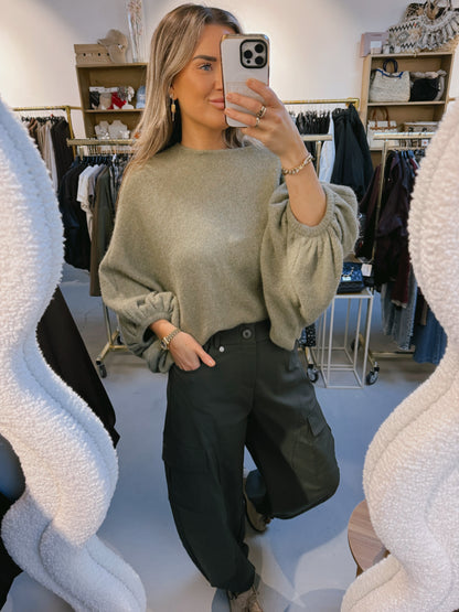 Off shoulder trui Milly Pistache groen