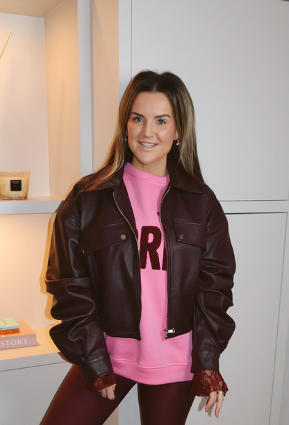 Ambika PU leren jas Burgundy
