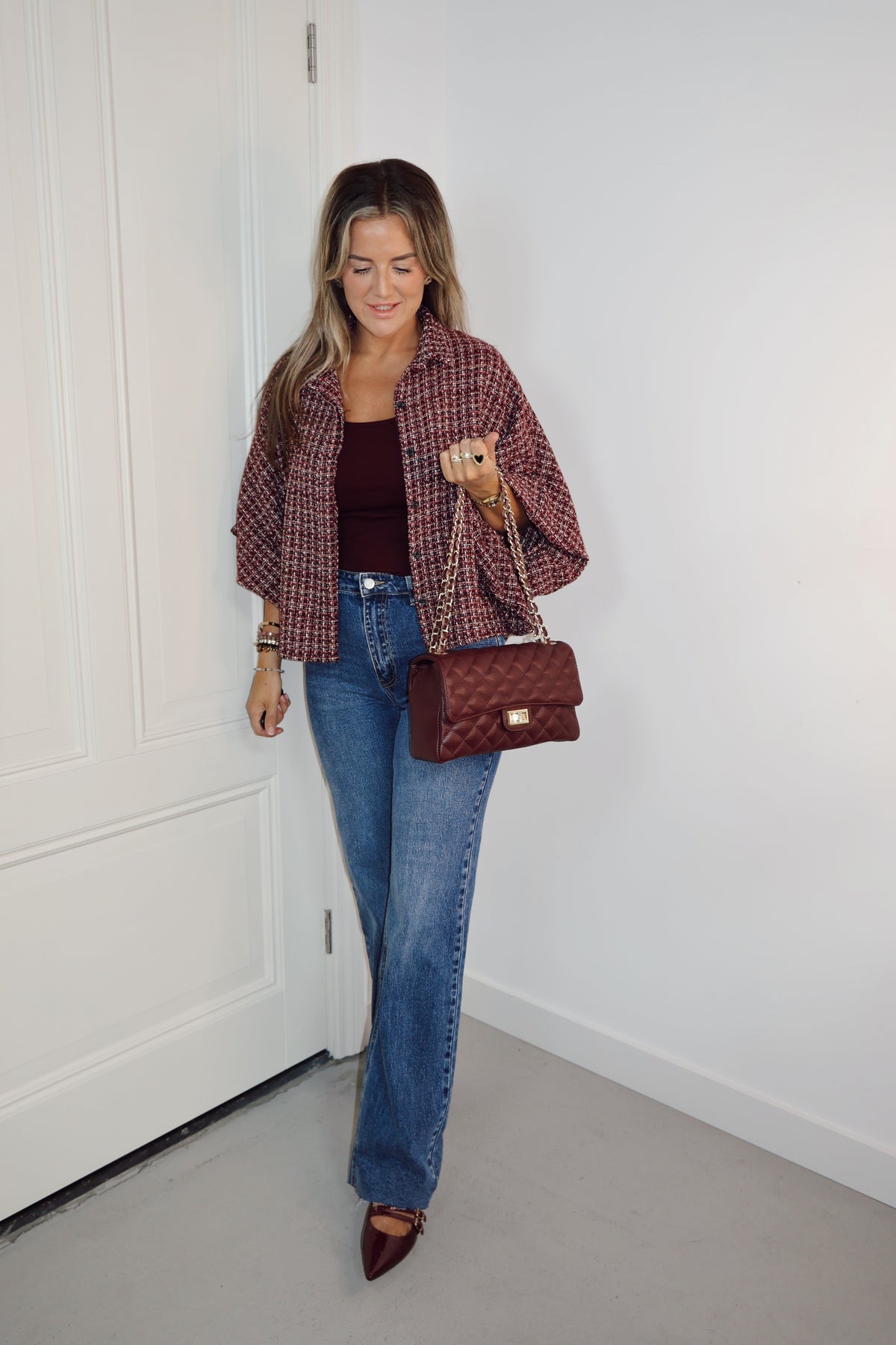 100% Leer Audrey Medium Burgundy