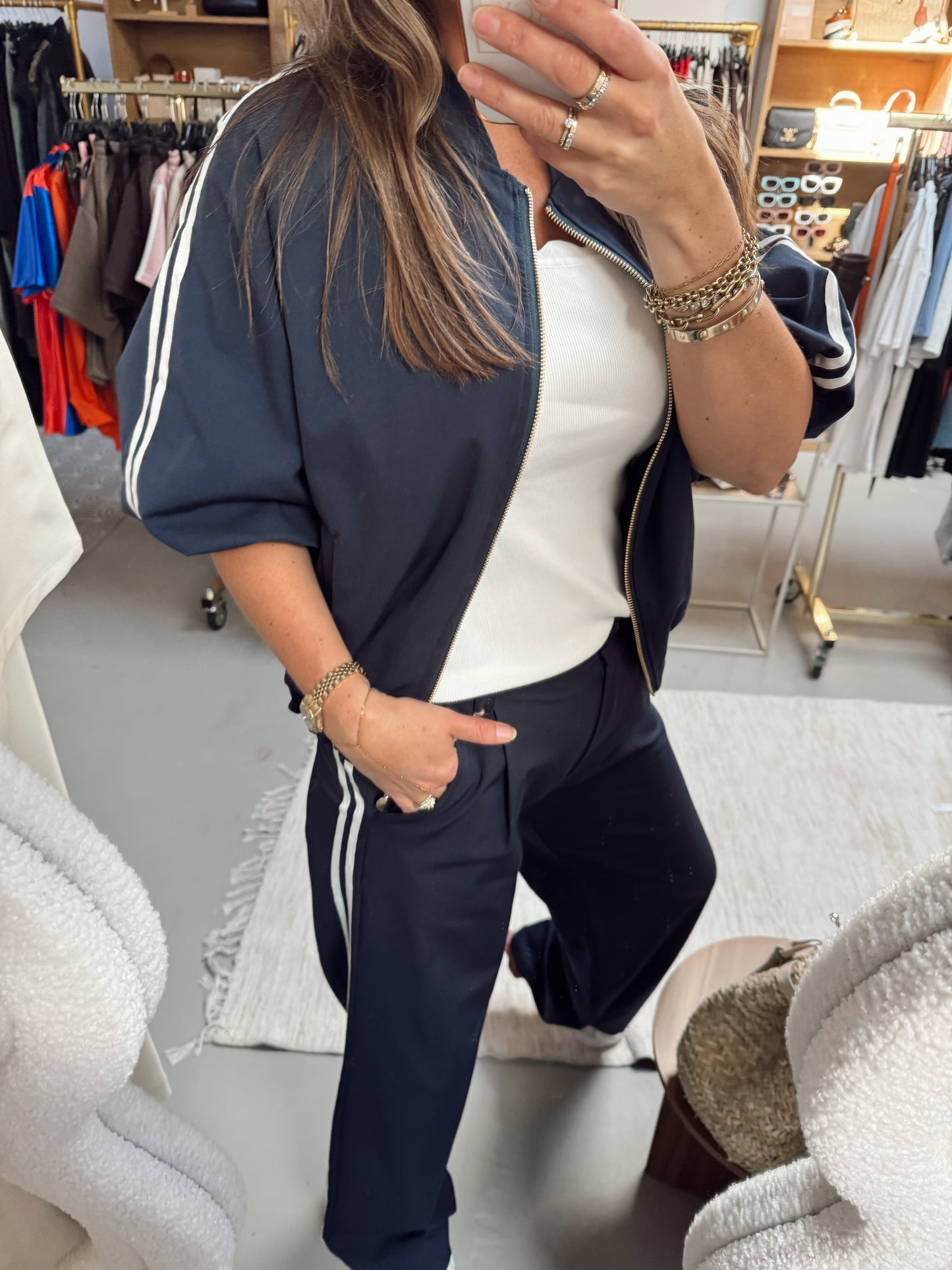 Jacket Veerle stripe Navy