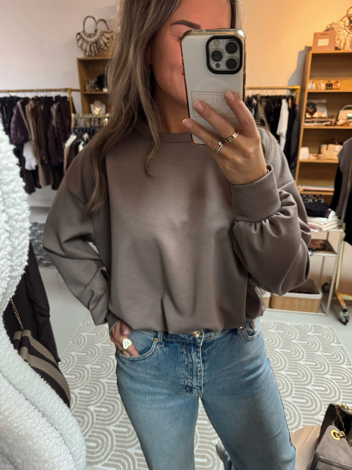 Basic sweater Vienna Taupe
