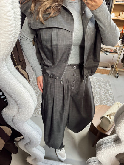 Ambika Pantalon Balloon Kylie Grey Check