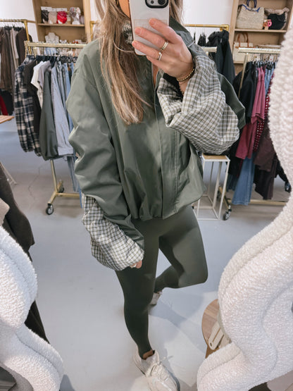 Bomber jas Jenna Groen/Ruit
