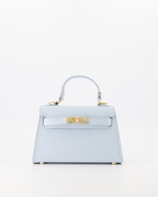 100% leren Crossbody tas Grace Palmellato Lichtblauw
