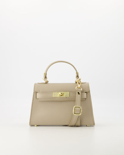100% leren Crossbody tas Grace Palmellato Taupe