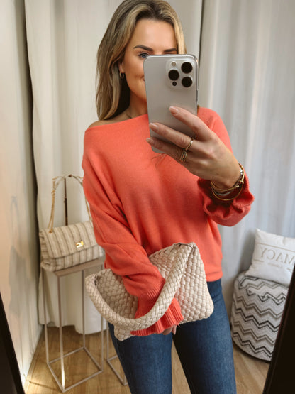 Vlinder Ruffle Top Coral