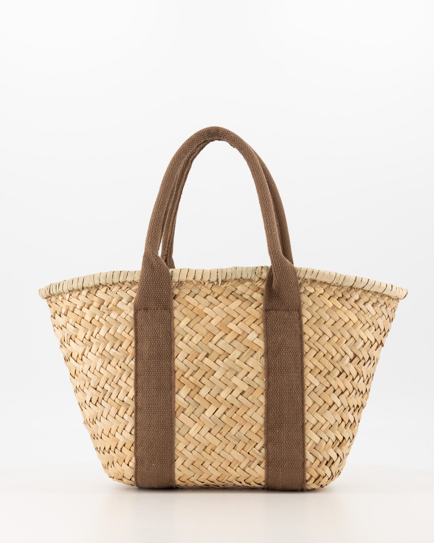Handgevlochten Zafira shopper klein Bruin