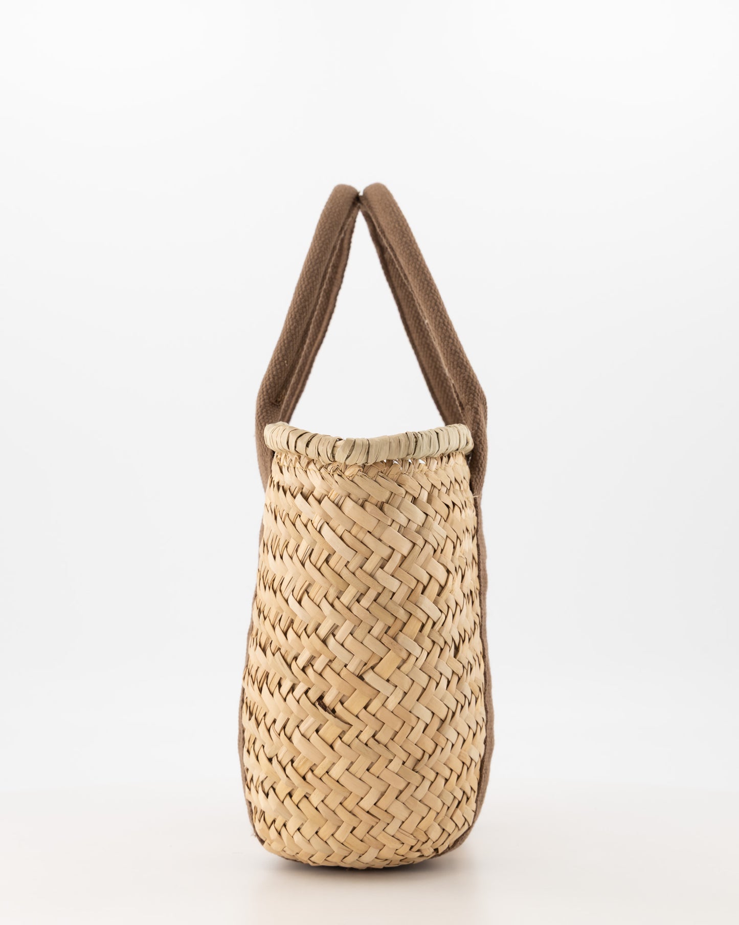 Handgevlochten Zafira shopper klein Bruin