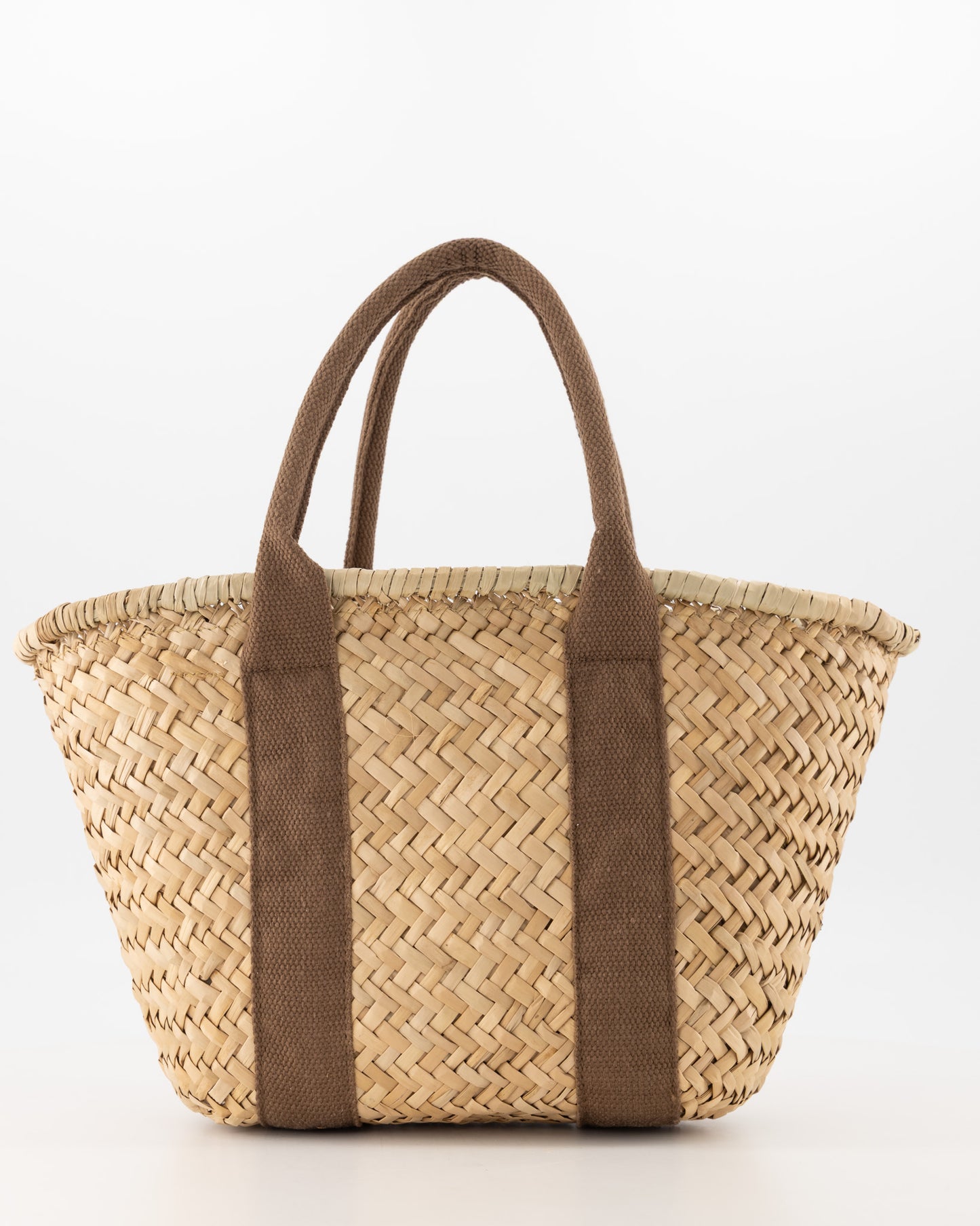 Handgevlochten Zafira shopper klein Bruin