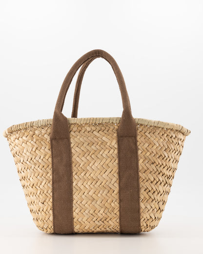Handgevlochten Zafira shopper klein Bruin