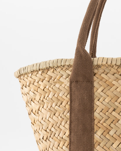 Handgevlochten Zafira shopper klein Bruin