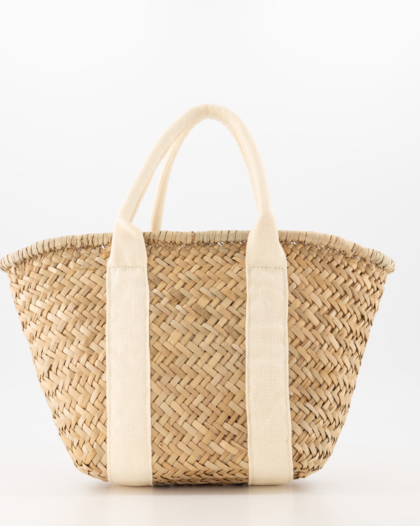 Handgevlochten Zafira shopper klein Beige