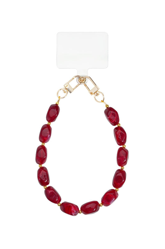 Telefoonketting Kralen Wijnrood