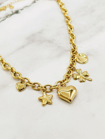 Emily ketting Heart Goud