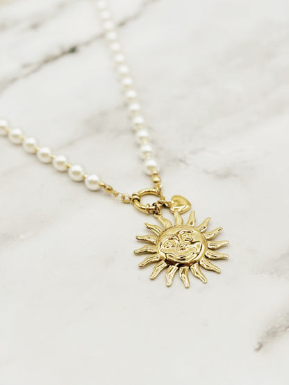 Emily ketting Moon Pearl Goud