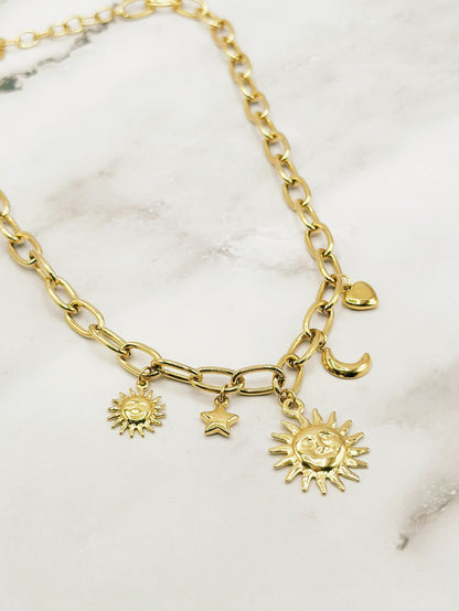 Emily ketting Moon Goud