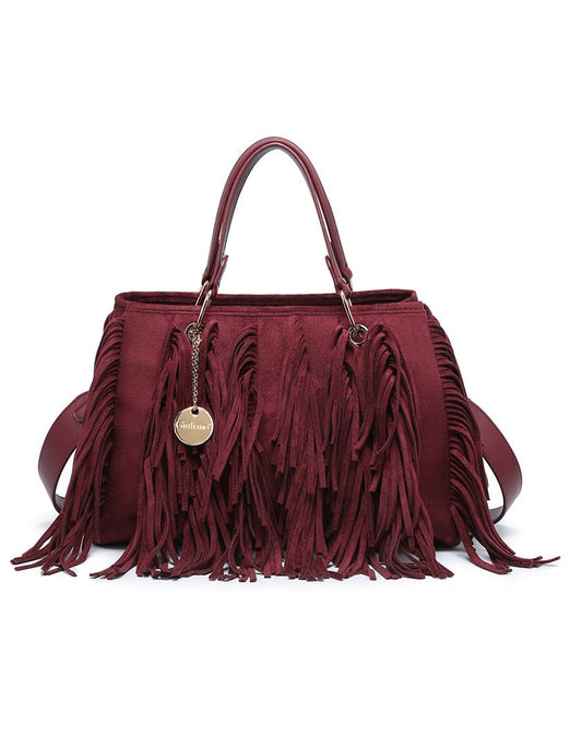 Suede handtas Milaan Burgundy