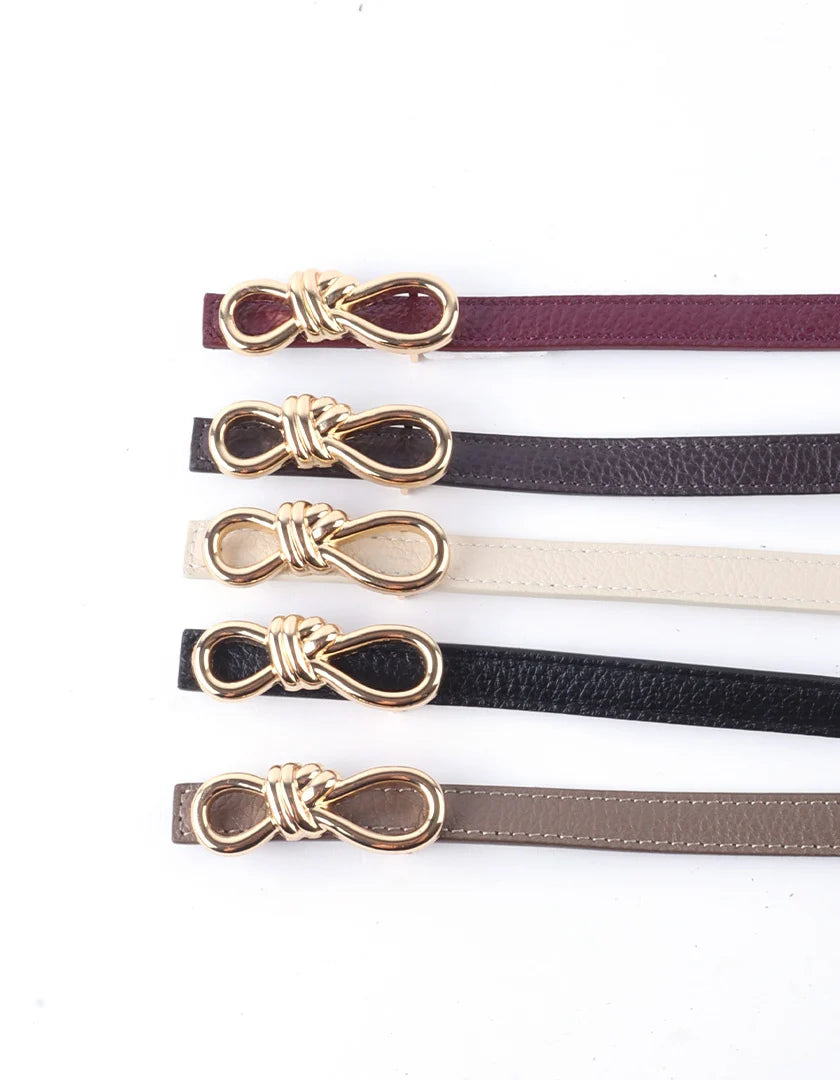 100% leren riem Knoop Zwart