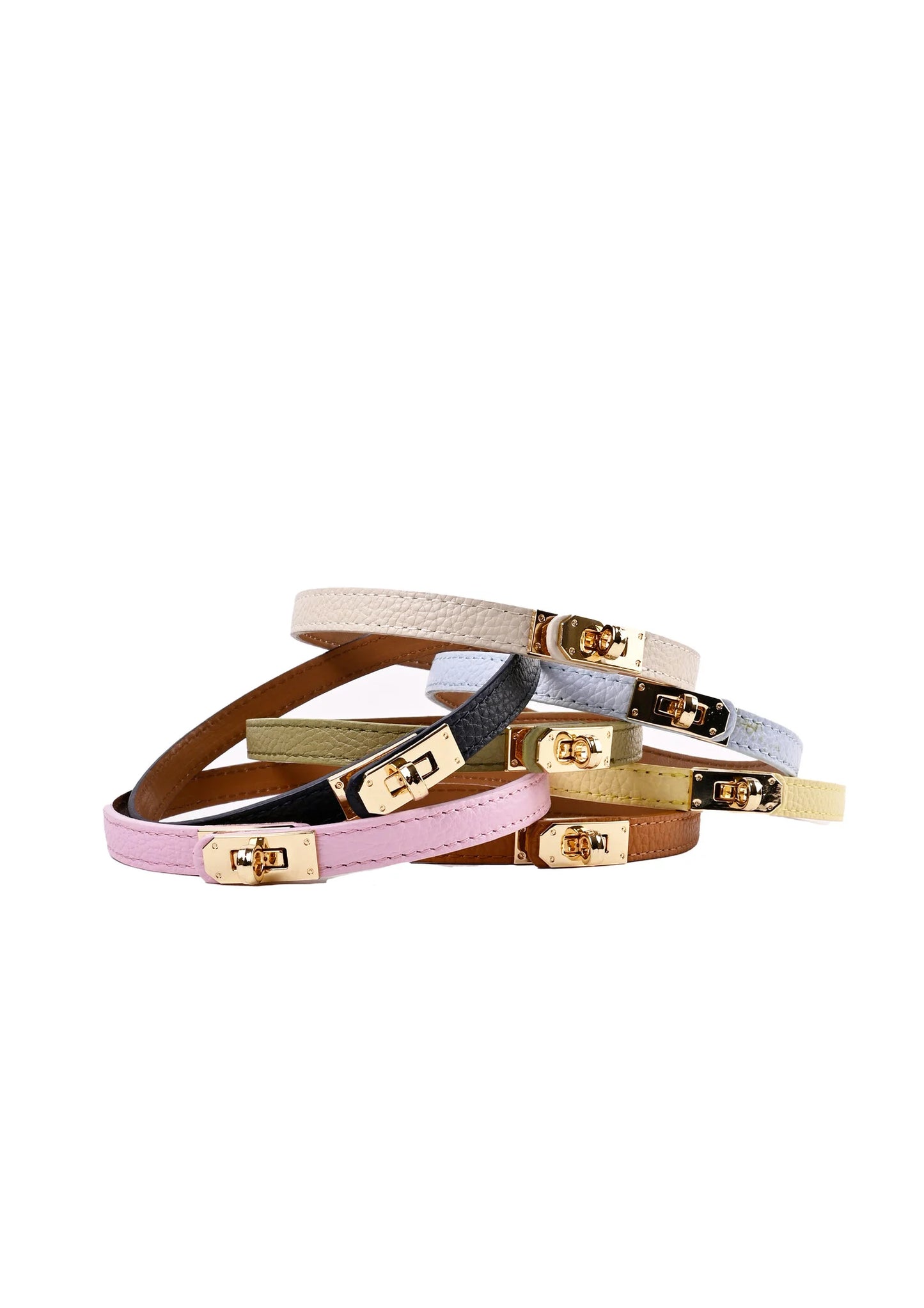 Lederen armband Claire Zwart