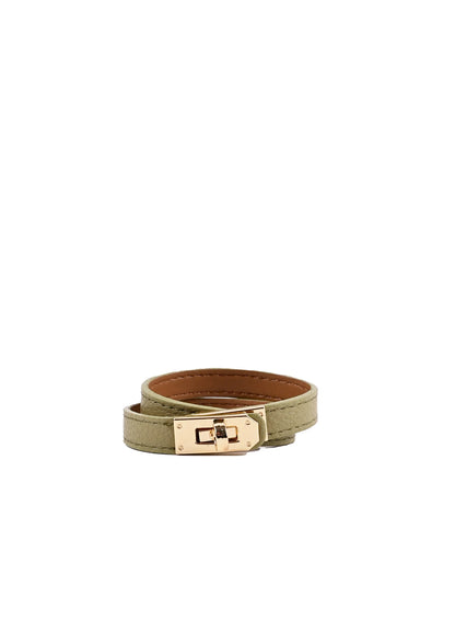 Lederen armband Claire Groen
