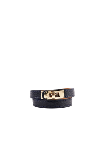 Lederen armband Claire Zwart