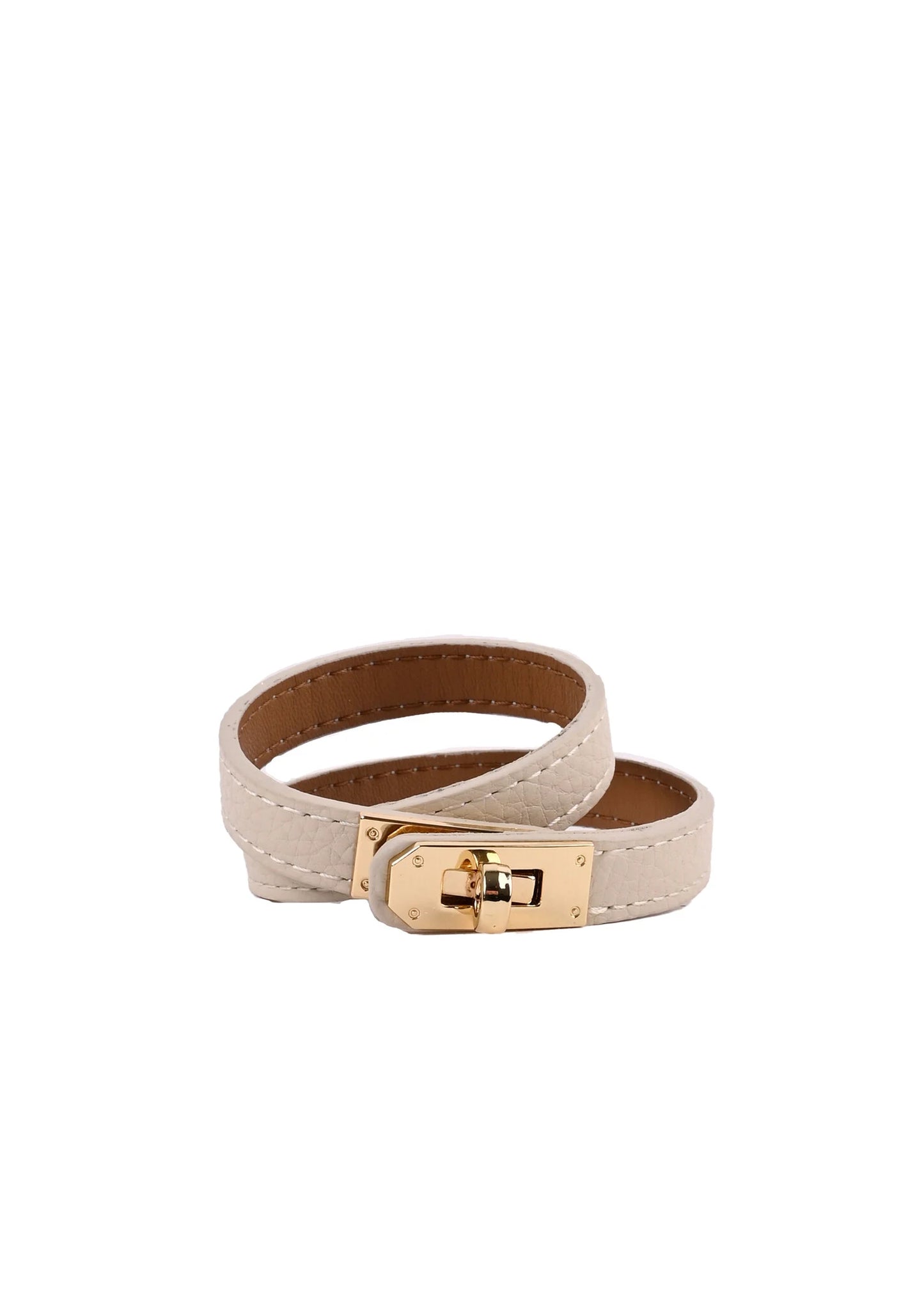 Lederen armband Claire Taupe