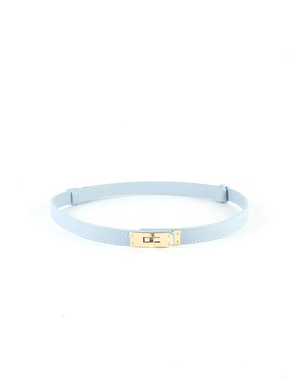 100% leren riem Claire licht blauw