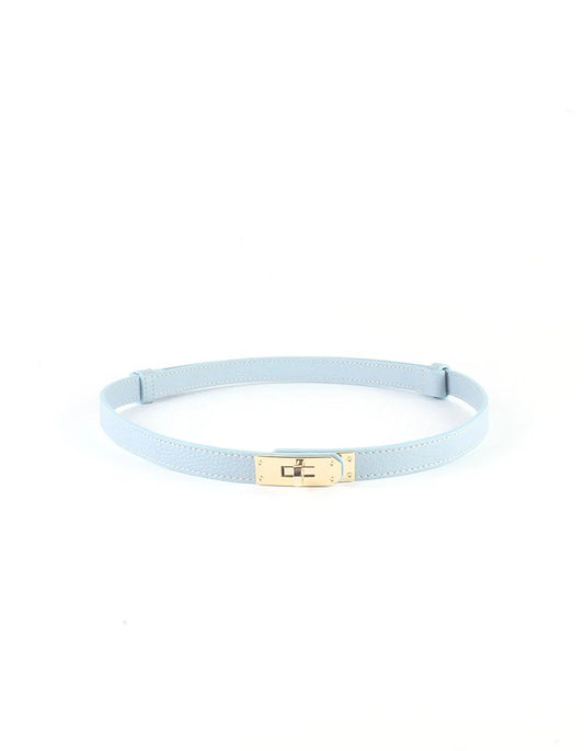100% leren riem Claire licht blauw