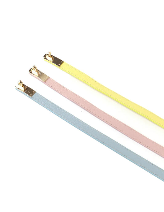 100% leren riem Claire licht blauw